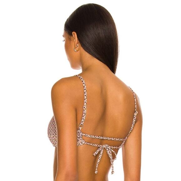 L Space Swimsuit Top Women's Size M Ringo Bikini Top Kaleidoscope Twin Print New - Picture 2 of 5